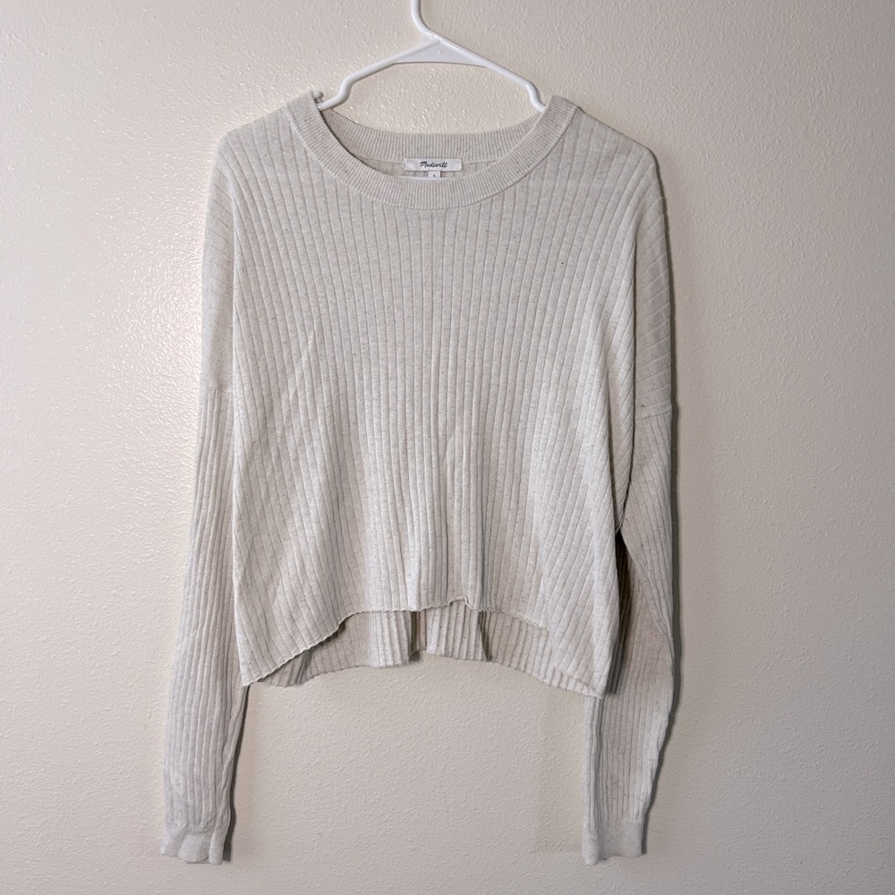 Madewell white slouchy large sweater